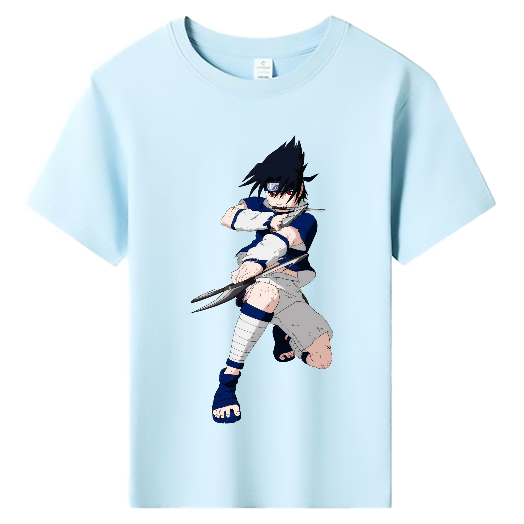 （画像用） NARUTO -ナルト- うちは サスケ Uchiha Sasuke 綿100％キッズTシャツ（フロントプリント）